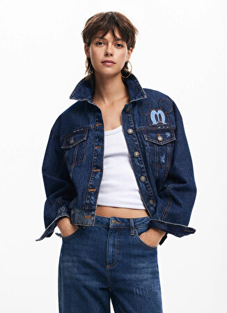 Desigual Mavi Kadın Denim Ceket 24WWED02