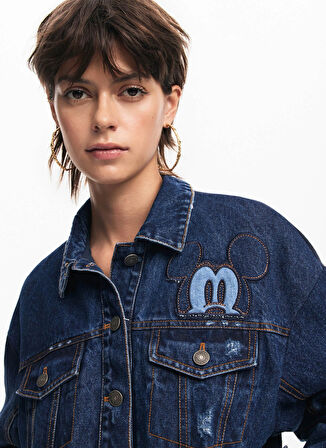 Desigual Mavi Kadın Denim Ceket 24WWED02