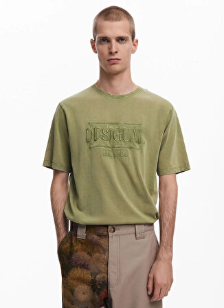 Desigual Bisiklet Yaka Haki Erkek T-Shirt 25SMTK13_MAN KNIT t-shirt SHORT SLE
