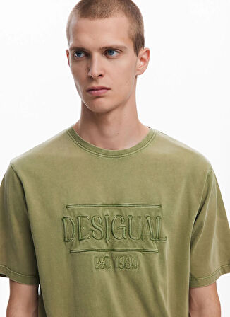 Desigual Bisiklet Yaka Haki Erkek T-Shirt 25SMTK13_MAN KNIT t-shirt SHORT SLE