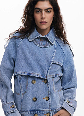 Desigual Mavi Kadın Denim Ceket 25SWED57