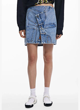 Desigual Denim Etek, M, Mavi