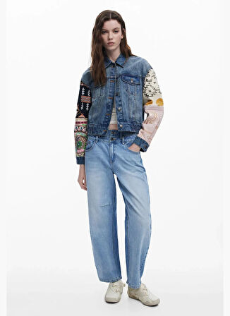 Desigual Mavi Kadın Denim Ceket 25SWED59
