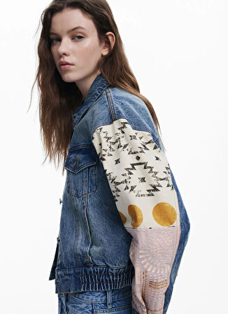 Desigual Mavi Kadın Denim Ceket 25SWED59