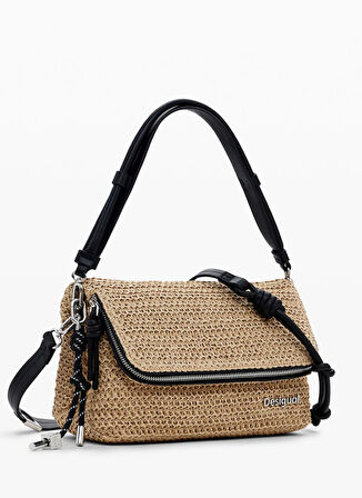 Desigual Açık Kahve Kadın Çapraz Çanta BAG_HALF LOGO RAFFIA_VENECIA 3.0