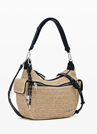 Desigual Açık Kahve Kadın Çapraz Çanta BAG_HALF LOGO RAFFIA ASTANA