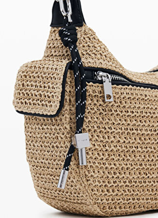 Desigual Açık Kahve Kadın Çapraz Çanta BAG_HALF LOGO RAFFIA ASTANA