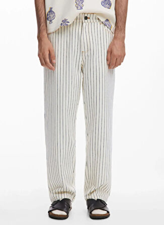 Desigual Normal Bel Regular Fit Beyaz Erkek Chino Pantolon 25SMPW12_PANT_LILIS