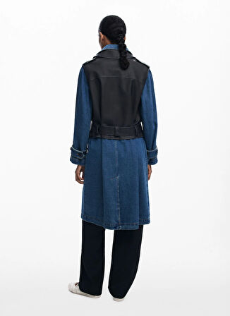 Desigual Mavi - Siyah Kadın Trençkot 25WWEW52