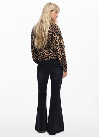 Desigual Yuvarlak Yaka Standart Desenli Kahve Kazak Kadın 25WWJF43