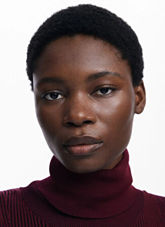 Desigual Balıkçı Yaka Düz Bordo Uzun Kadın Elbise 25WWVF09