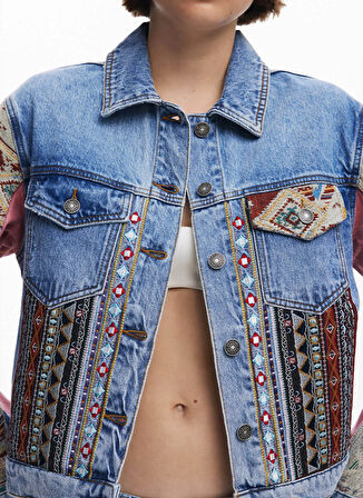Desigual Mavi Kadın Denim Ceket 25WWED10