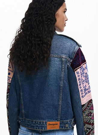 Desigual Koyu Mavi Kadın Denim Ceket 25WWED14