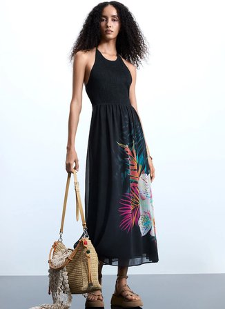 Desigual Siyah Kadın Standart Fit Elbise 26SWVW66