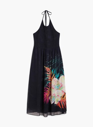 Desigual Siyah Kadın Standart Fit Elbise 26SWVW66
