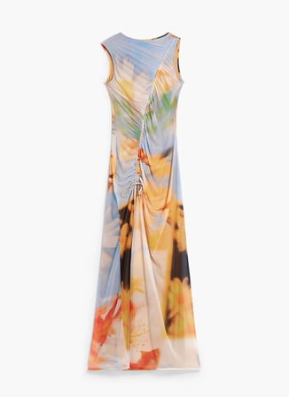 Desigual Halter Yaka Çok Renkli Uzun Kadın Elbise 26SWVK38