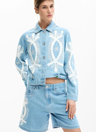 Desigual Yüksek Bel Standart Mavi Kadın Denim Şort 26SWDD45