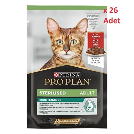 Pro Plan Sterilised Beef Pouch 85 gr x 26 adet