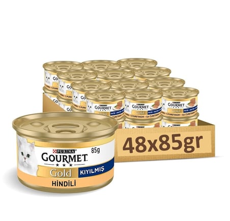 Gourmet Gold Hindili Kedi Yaş Mama 85 Gr 48Lİ