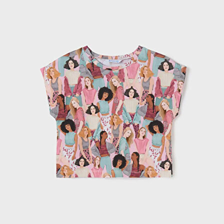 Mayoral kız çocuk baskılı tişört 6034