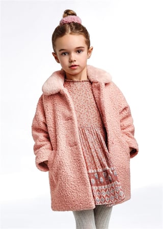 Mayoral Kız Çocuk Kürklü Mont Pembe 4484