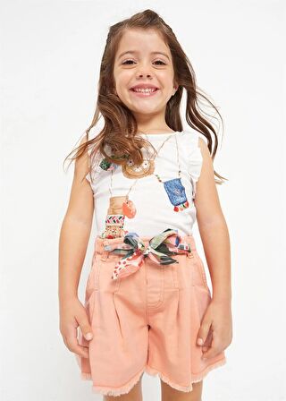 Mayoral Kız Çocuk Kemerli Gabardin Şort