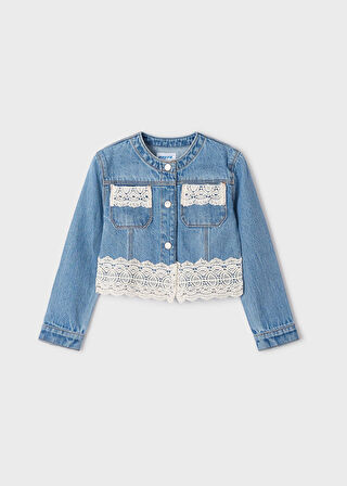 Mayoral kız çocuk denim gübürlü çeket 3438