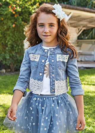 Mayoral kız çocuk denim gübürlü çeket 3438