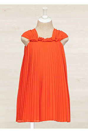 mayoral abel&lula piliseli şifon kız çocuk elbise