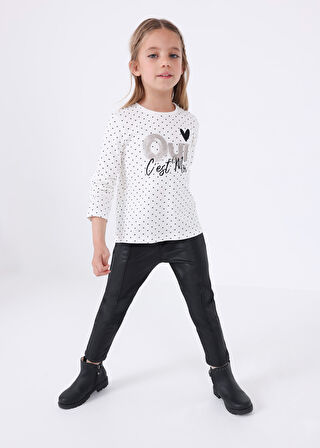 Kız Çocuk Suni Deri Tayt-Siyah | 6 YAŞ