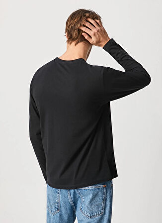 Pepe Jeans Bisiklet Yaka Siyah Erkek T-Shirt PM508209-999 EGGO LONG