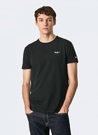 Pepe Jeans Bisiklet Yaka Siyah Erkek T-Shirt PM508212-999 ORIGINAL BASIC 3 N