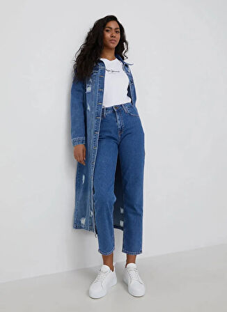 Pepe Jeans Bisiklet Yaka Düz Beyaz Kadın T-Shirt PL505202