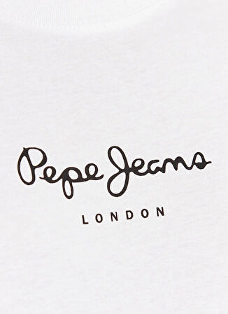 Pepe Jeans Bisiklet Yaka Düz Beyaz Kadın T-Shirt PL505480