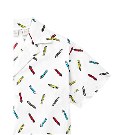 Erkek Çocuk Yarış Arabası Baskılı Gömlek TUC.11367686