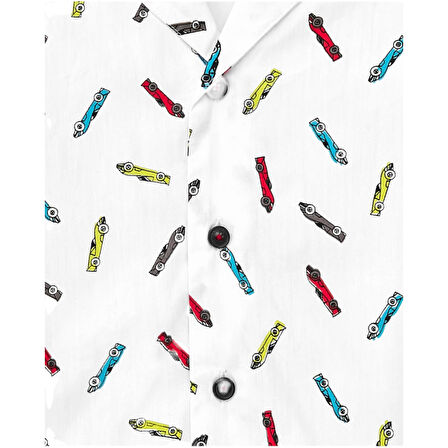 Erkek Çocuk Yarış Arabası Baskılı Gömlek TUC.11367686