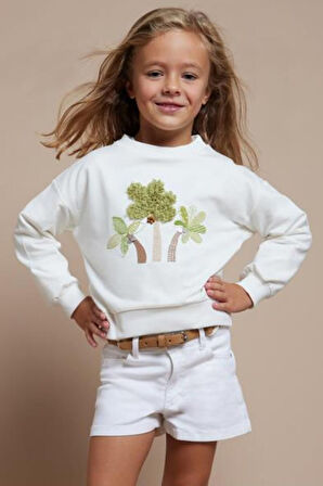 Kız Çocuk Gabardin Şort - Beyaz | 3 YAŞ