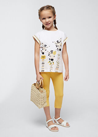 Kız Çocuk Tişört Tayt Set-Sarı | 5 YAŞ