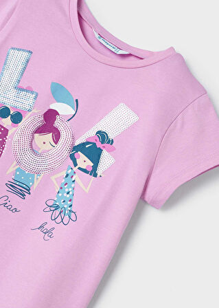 Kız Çocuk Tişört Tayt Set-Mor | 9 YAŞ