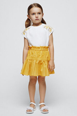 Kız Çocuk Etek Poplin Etek - Sarı | 7 YAŞ