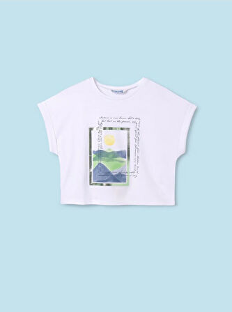 Mayoral kız çocuk yazlık baskılı tişört 6013