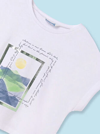 Mayoral kız çocuk yazlık baskılı tişört 6013