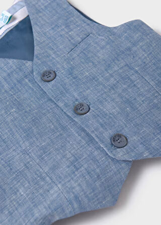 Erkek Çocuk Keten Yelek-Mavi | 18AY