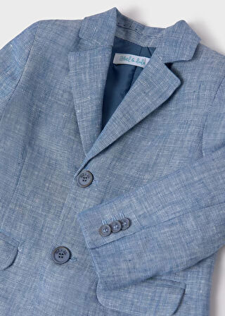 Erkek Çocuk Keten Ceket-Mavi | 36AY