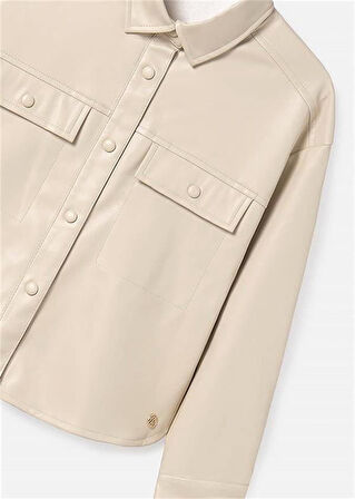 Mayoral Kız Çocuk Deri Gömlek Bej 7194