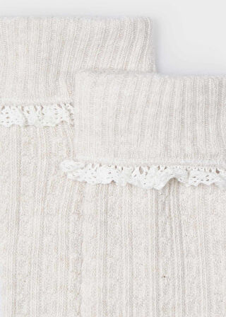 Kız Çocuk Çorap-Krem | 6 YAŞ