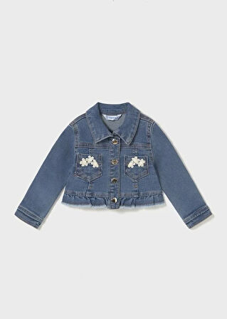 Mayoral Kız Bebek Fırfırlı Denim Ceket 1-3 Yaş Mavi
