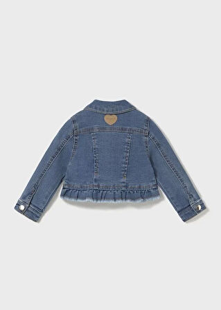 Mayoral Kız Bebek Fırfırlı Denim Ceket 1-3 Yaş Mavi