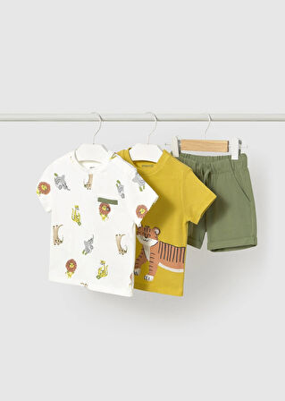 Mayoral Erkek Bebek Penye Şort Takım 2 Tshirtlü