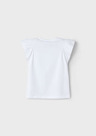 Mayoral Kız Çocuk Çiçekli Tshirt Ekru